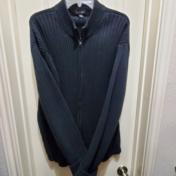 Pacific Heights Men's Black Zip Sweater, XXL - Picture 8 of 8